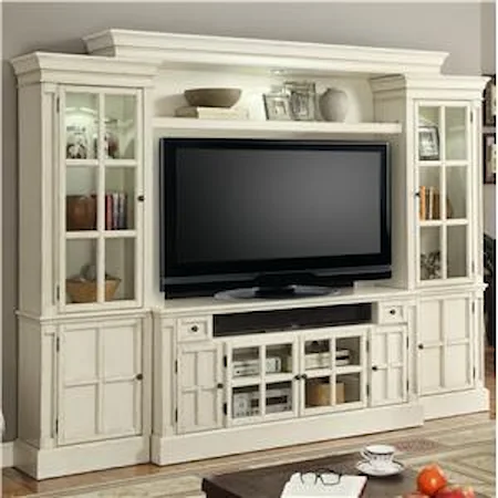62" Console Entertainment Wall with Eight Doors
